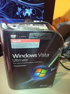 Microsoft Windows Vista Ultimate Upgrade 32 and 64 bit only SP1 100