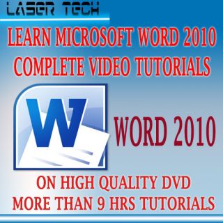 LEARN MICROSOFT OFFICE WORD 2010 VIDEO TUTORIAL TRAINING ON DVD
