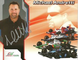 Michael Andretti Autographed 8 x 10 Promo Card