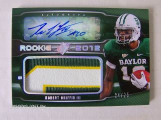 SPX Auto 3 Color Patch Robert Griffin III #d 24/25 2012 RC Jersey BV$