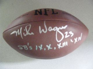 Mike Wagner Autographed Wilson NFL Football Pittsburgh Steelers