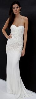 NEW NICOLE MILLER Beaded Strapless Silk SWEETHEART DRESS GOWN SIZE 12