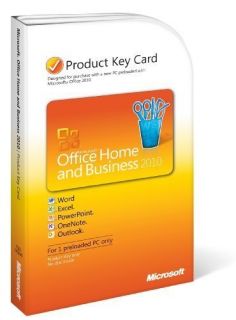 Microsoft Office 2010 Home And Business License Product Key Card pkc 1