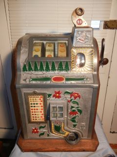 Mills Slot Machine Poinsettia 1930 5 Cent