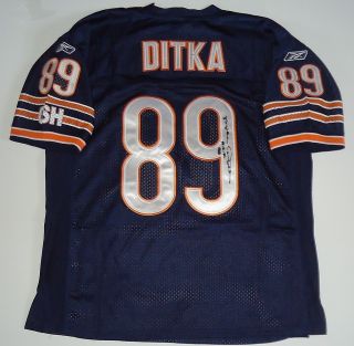 Mike Ditka Signed Chicago Bears Blue Jersey w COA 1A