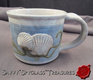 Mikael Carstanjen Sea Shell Art Pottery Mug Cape Cod Massachusetts