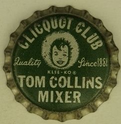 Clicquot Club Tom Collins Mixer Millis MA Cork Soda Bottle Cap Tavern
