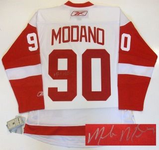 Mike Modano Detroit Red Wings Signed Jersey RBK Wht