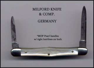 VIN MILFORD KNIFE & COMP GERMANY PEARL SWELL CENTER EQUAL END TUXEDO
