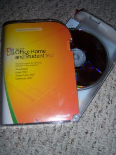 Microsoft Office 2007 Home Student 3 PC Word Excel Power Point Etc