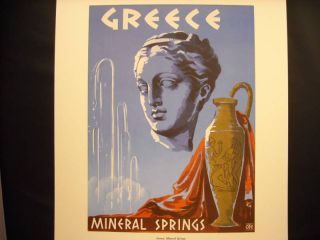 Reprint Vintage Travel Poster Greece Mineral Springs