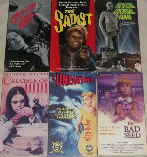 Lot of 6 VHS Horror Movies Cult Classics RARE Low Budget Tested