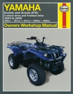 Yamaha Kodiak and Grizzlys ATVS 2 wheel drive and 4 wheel drive 1993