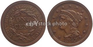 1849, Braided Hair Cent