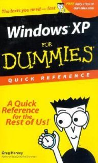 Windows XP for Dummies Quick Reference by Greg Harvey 2001, Paperback