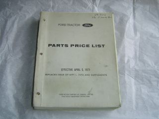 1971 FORD tractor dealer master parts price catalog manual 2000 4000