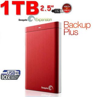 Backup Plus USB 3.0 PC & Mac External Hard Drive 1TB Red STBU1000303 r