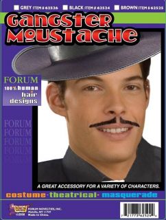 Adult 20s Gangster Moustache Mustache Facial Hair Costume Accessory