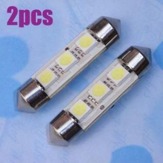 2x 39mm White 3 SMD LED Festoon Dome Canbus Lights No ERROR Code for