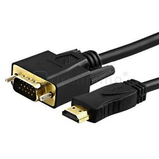 6Ft Black 15 Pin VGA to HDMI Cable M/M Gold 1.8m For HDTV PS3