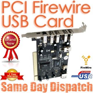 Port USB 2.0 Firewire Combo PCI 2x 6 to 6 Pin & One 4Pin Cable PC