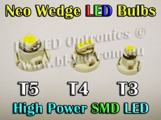 Wedge SMD SMT LED Bulbs T3 T4 T5 White Blue Red Green Amber HVAC AC