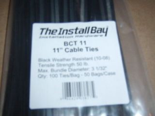 100) 11 Cable Wire Zip Ties Pull Strap Install Bay
