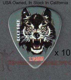 Lot of 10 ABS Guitar Picks   Extra Heavy 1.14mm   Wolf Showing Teeth