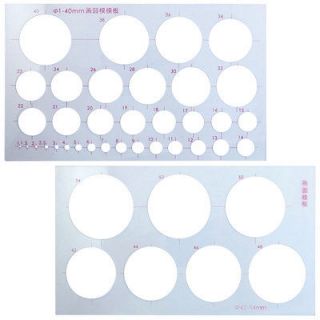 Educational Stationery Measuring 1mm 54mm Circle Template Ruler Guide