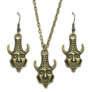 SUPERNATURAL NECKLACE & EARRINGS SET Dean Winchester Protection Amulet