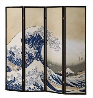 Panels Room Divider with The Great Wave Design