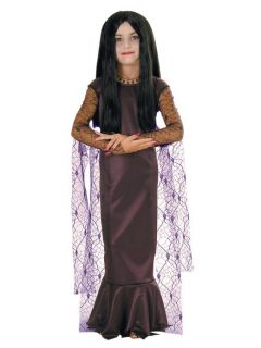 Morticia Addams Family Gothic Vampire Witch Dress Up Halloween Child