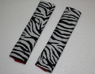 Handmade Booster/Adult Car seat belt covers   A Pair of Black & White