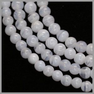 16 Blue Lace Agate / Chalcedony Round Beads 3mm #59029