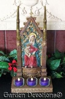 BAROQUE MADONNA ADVENT WREATH TEALIGHT CANDLE HOLDER Mary Holding