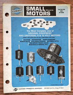 1968 EVERHOT SMALL ELECTRIC MOTORS CATALOG NO. M 968