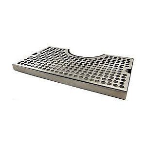 12 x 7 Stainless Steel Draft Beer Drip Tray w/ 3 Tower Cutout no