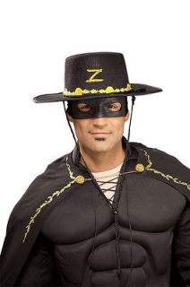 NEW Superhero Costume Accessory Zorro Kit Hat Mask Set