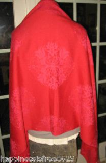 STUNNING CECCHI CECCHI ITALY RED PIANO SHAWL SCARF WRAP WOOL ITALY