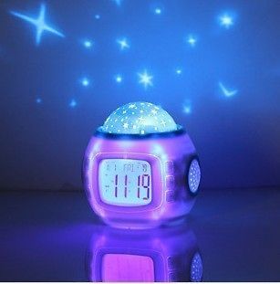 Room Sky Star Night Light Projector Lamp Bedroom Alarm Clock W/music