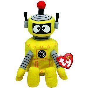 Ty Plex Yellow Robot Yo Gabba Gabba Beanie Babies Stuffed Plush Toy