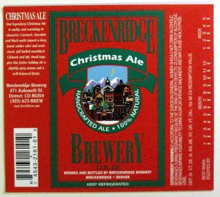 Breckenridge Brewery CHRISTMAS ALE beer label CO 12oz   Variation #1