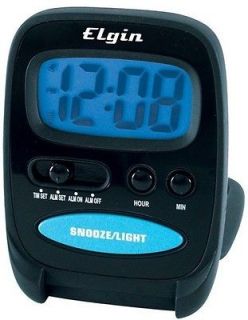 Elgin 3502 Battery Powered Travel Alarm Clock With Red Flashing Alarm