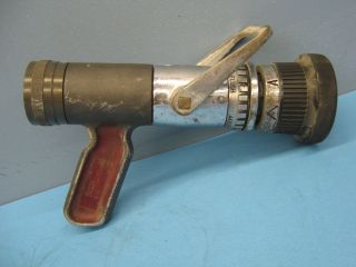 AKRON Turbojet Brass Fire Nozzle 1 3/4 Adjustable Tip Fog/Straight