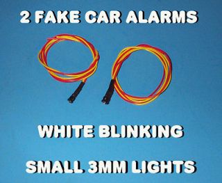 FAKE CAR ALARM LED LIGHT  3mm WHITE FLASHING 12v 24v BLINK BLINKING
