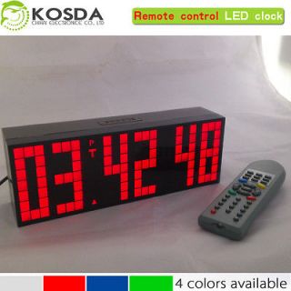 Large Big LED snooze count up & down remote control wall alarm clock