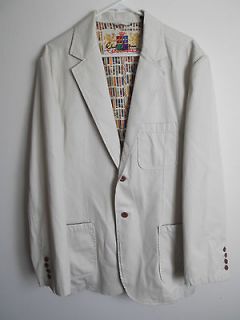 ROBERT GRAHAM Mens XL Sport Coat Blazer Jacket Creamy Beige EXCELLENT