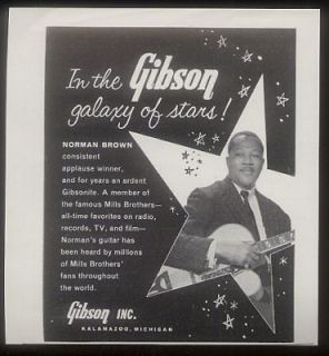 1959 Norman Brown photo Gibson guitar vintage print ad