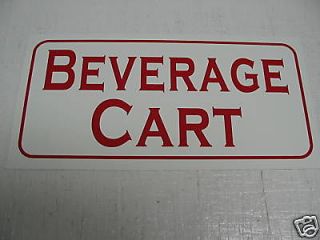 Vintage style BEVERAGE CART Sign Golf Wedge ball Tin