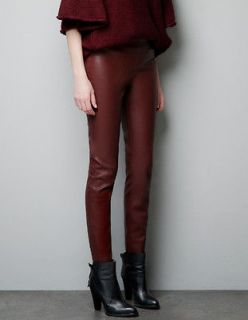 zara leather effect leggings size xs